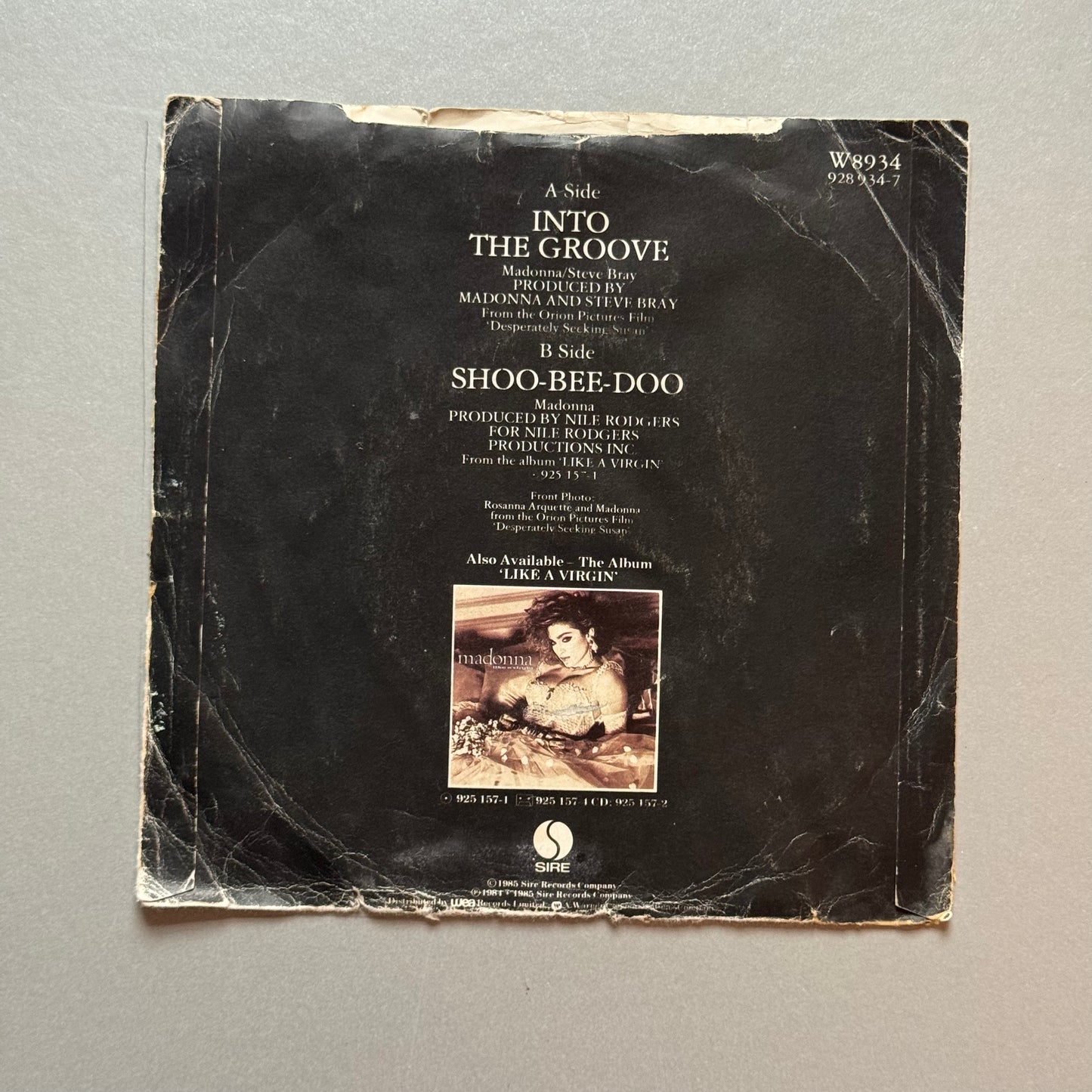 Madonna Into the Groove UK 7” single