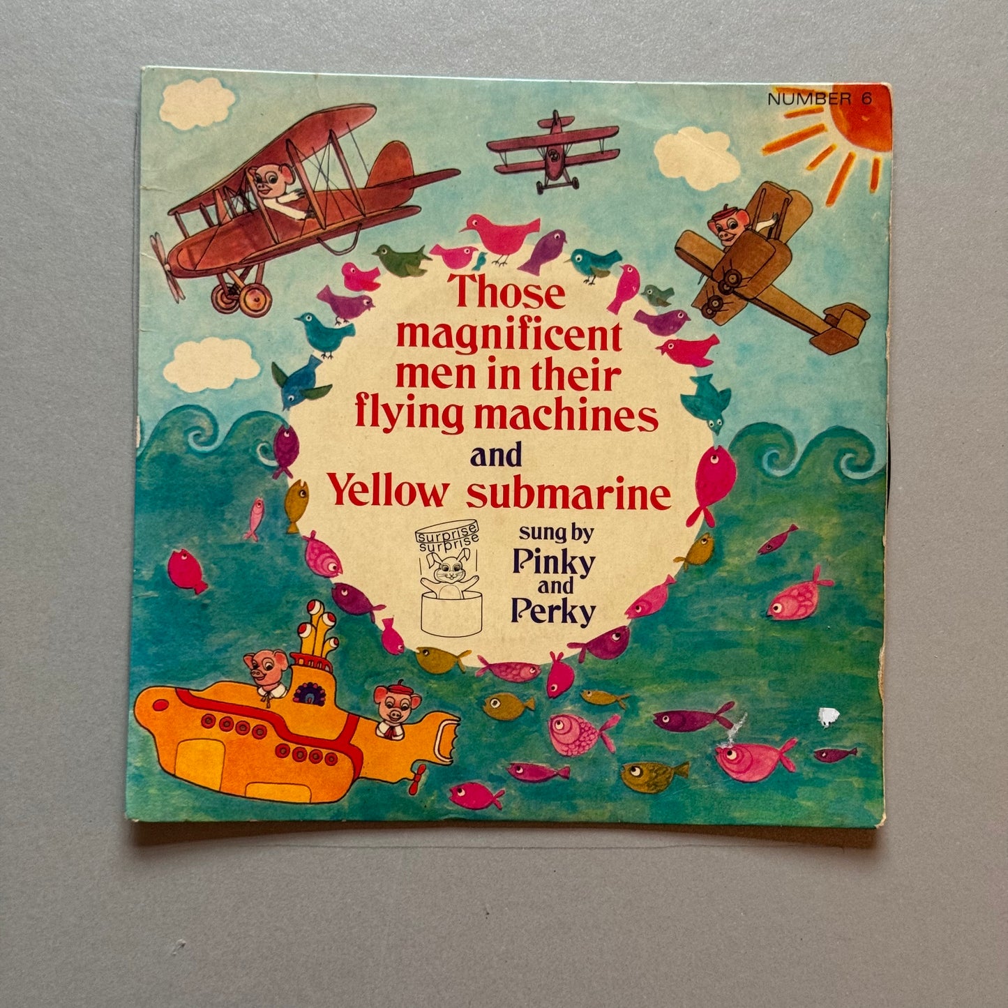 Pinky and Perky Those Magnificent Men in Their Flying Machines/Yellow Submarine UK 7” single