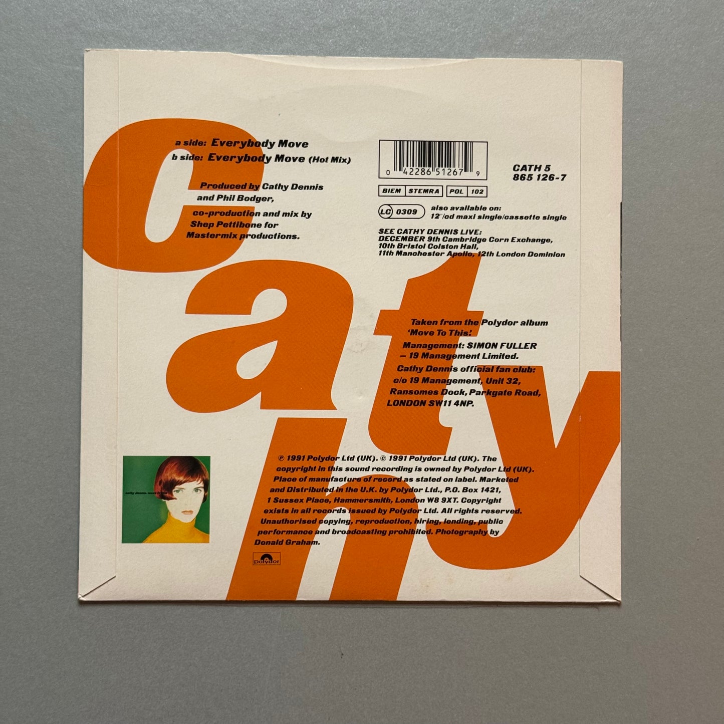 Cathy Dennis Everybody Move UK 7” single