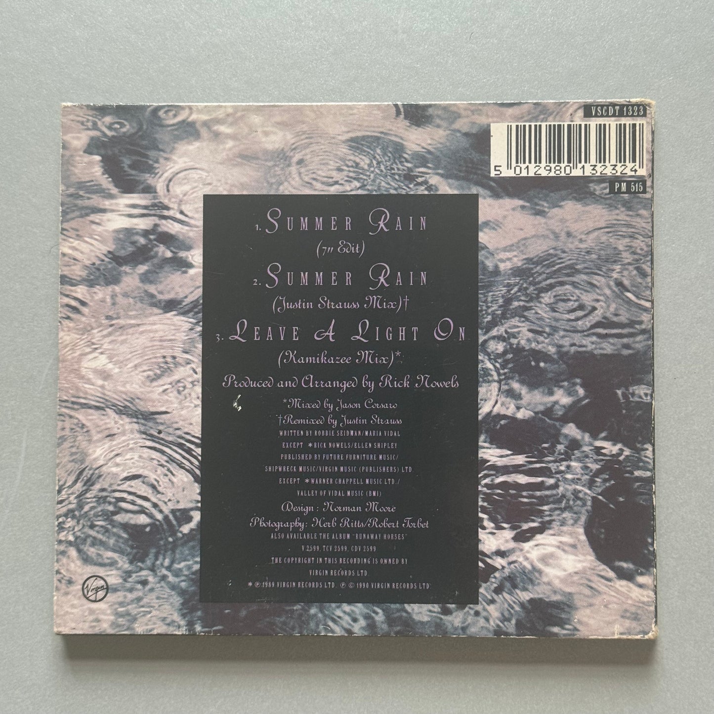 Belinda Carlisle Summer Rain UK CD single