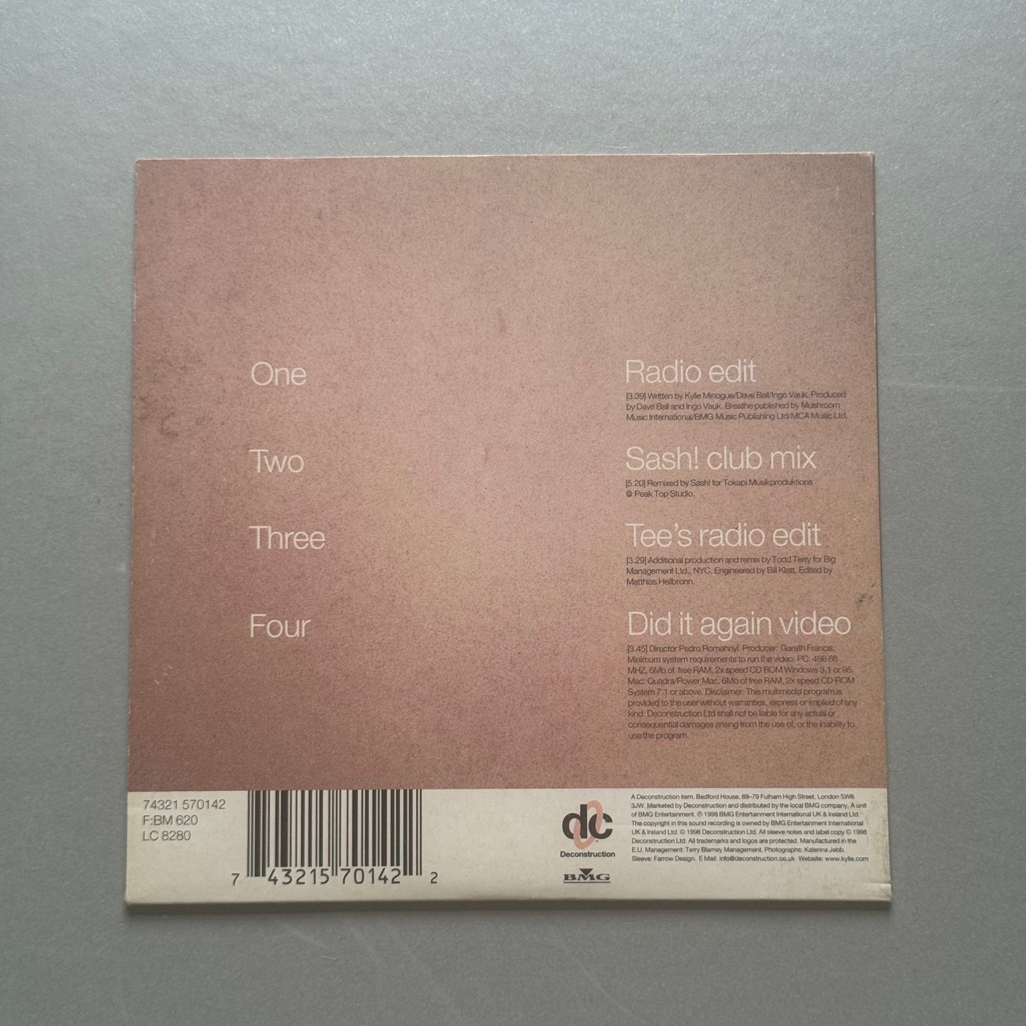 Kylie Minogue Breathe UK CD2 single