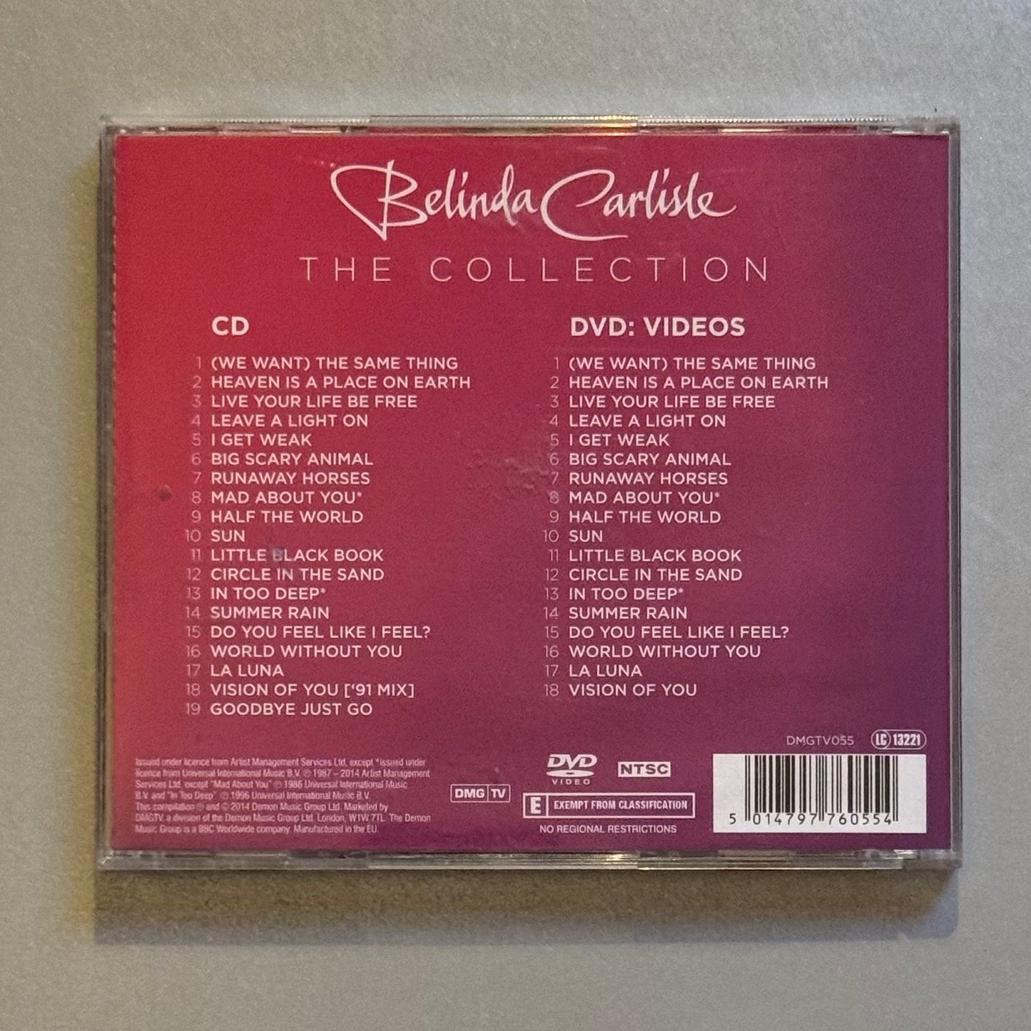 Belinda Carlisle The Collection UK CD/DVD