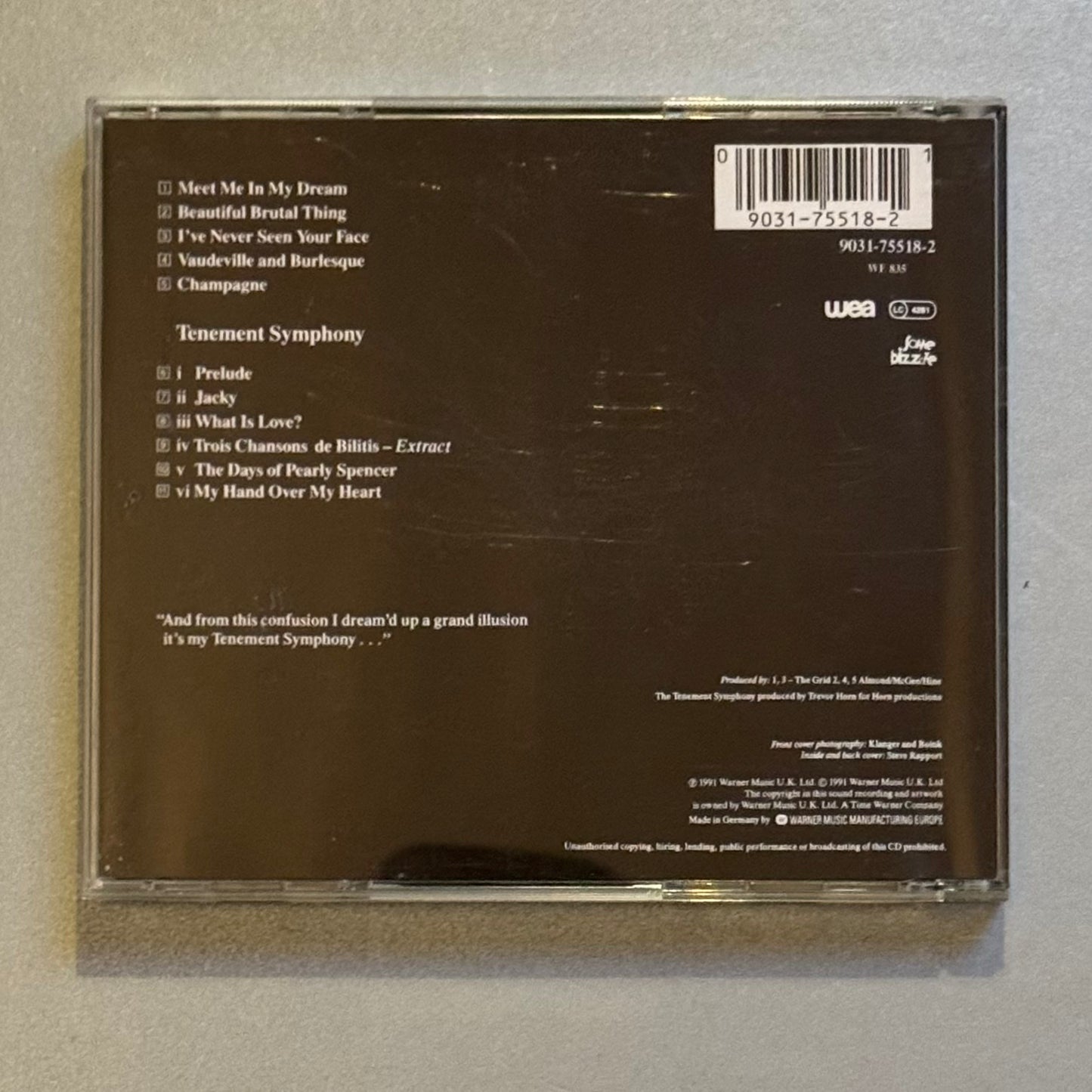 Marc Almond Tenement Symphony UK CD