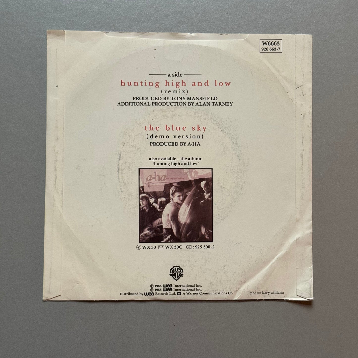 A-ha Hunting High and Low (Remix) UK 7” single