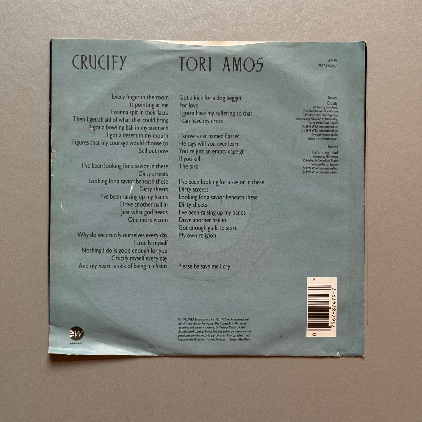 Tori Amos Crucify UK 7” single