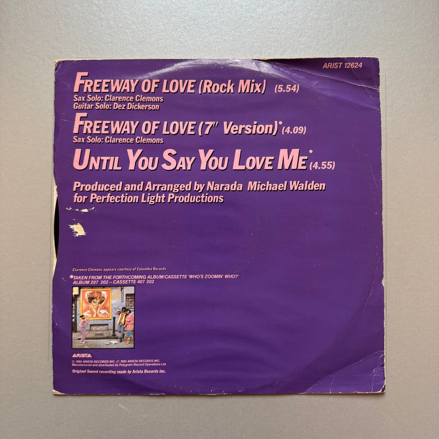 Aretha Franklin Freeway of Love UK 12" single
