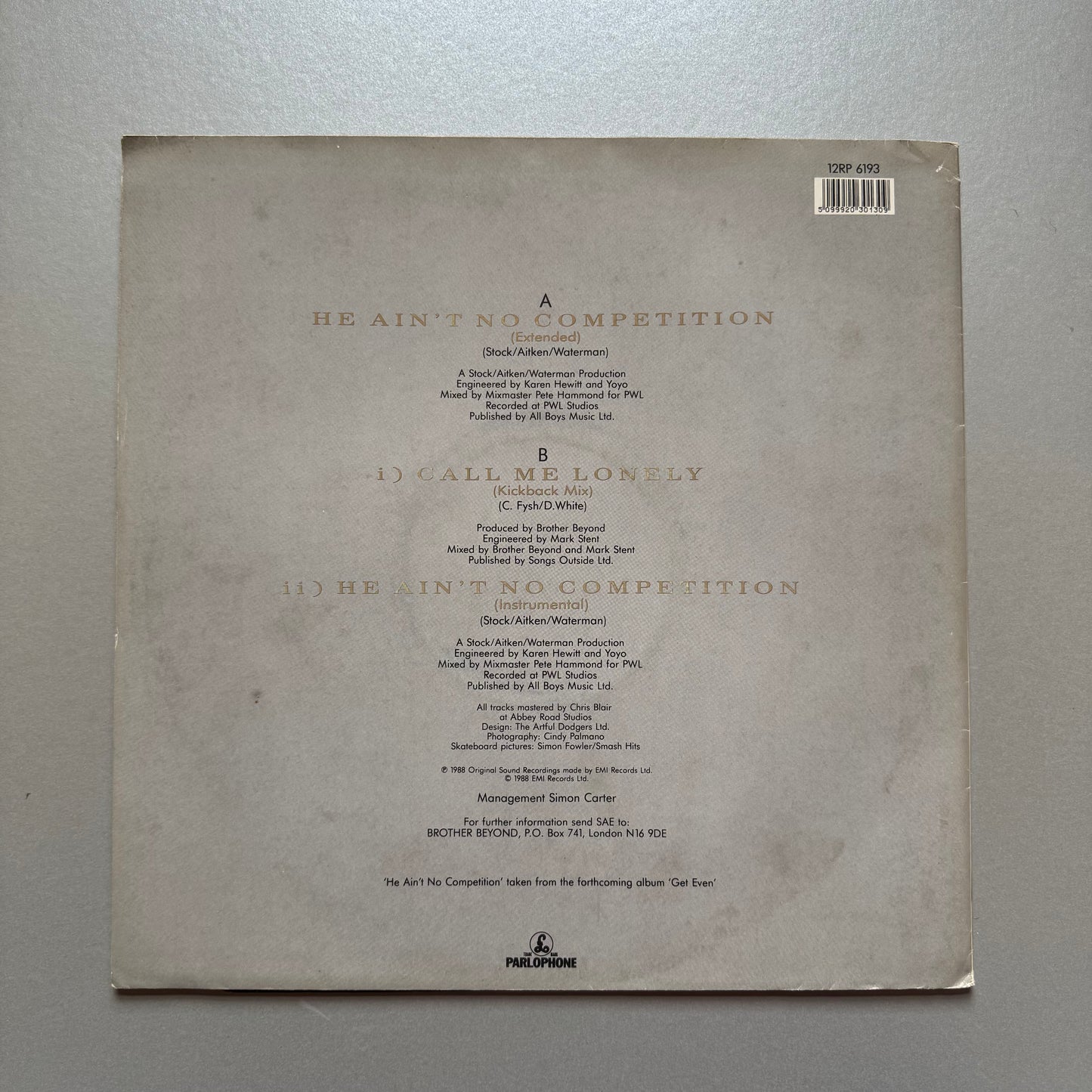 Brother Beyond He Ain’t No Competition UK 12” single
