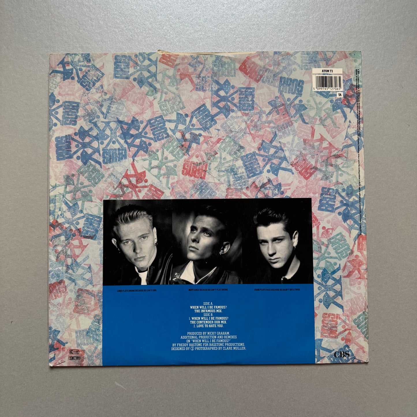Bros When Will I Be Famous UK 12” single