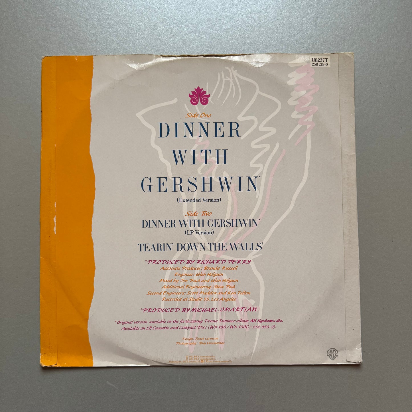 Donna Summer Dinner with Gershwin UK 12" single