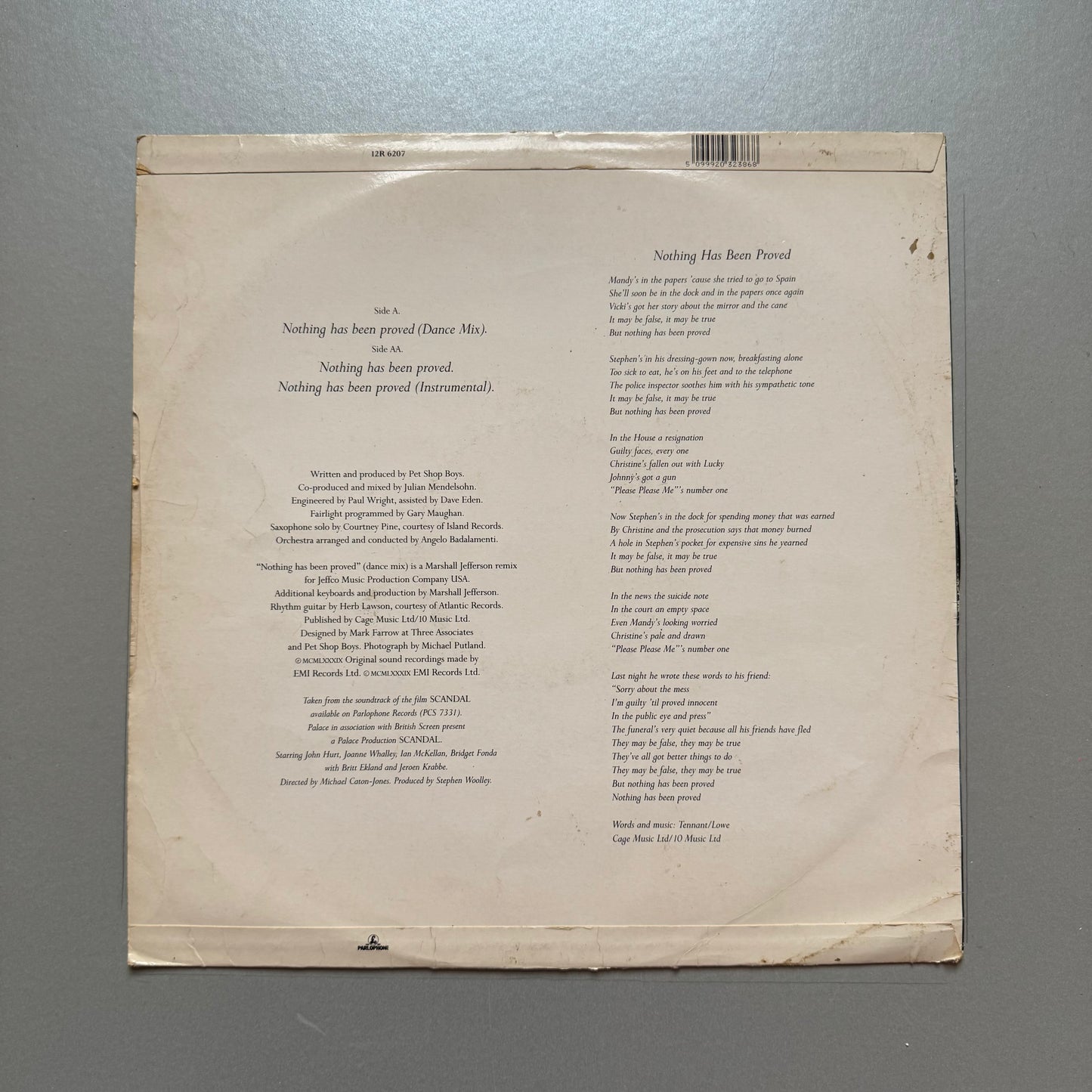 Dusty Springfield Nothing Has Been Proved UK 12" single