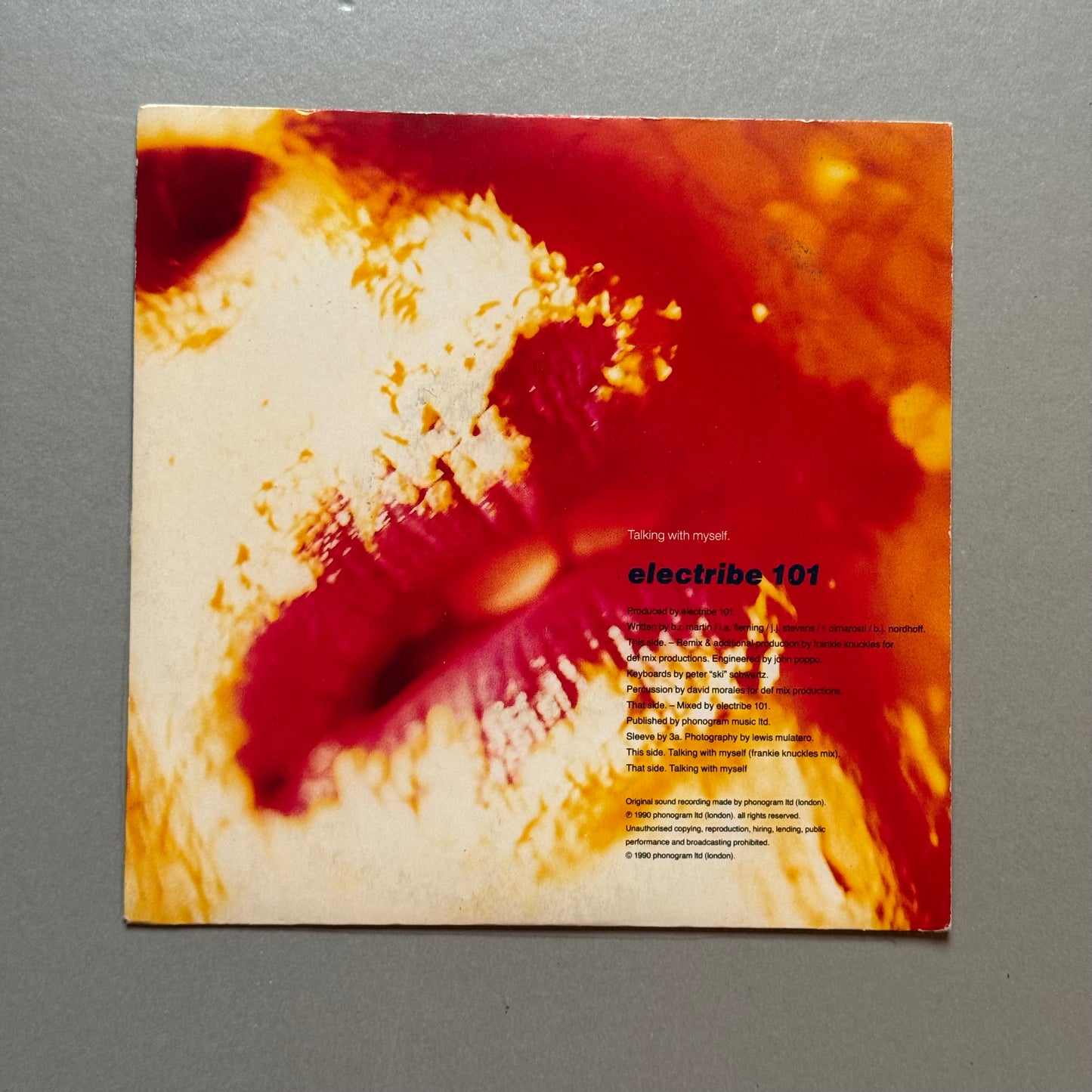 Electribe 101 Talking With Myself UK 7” single