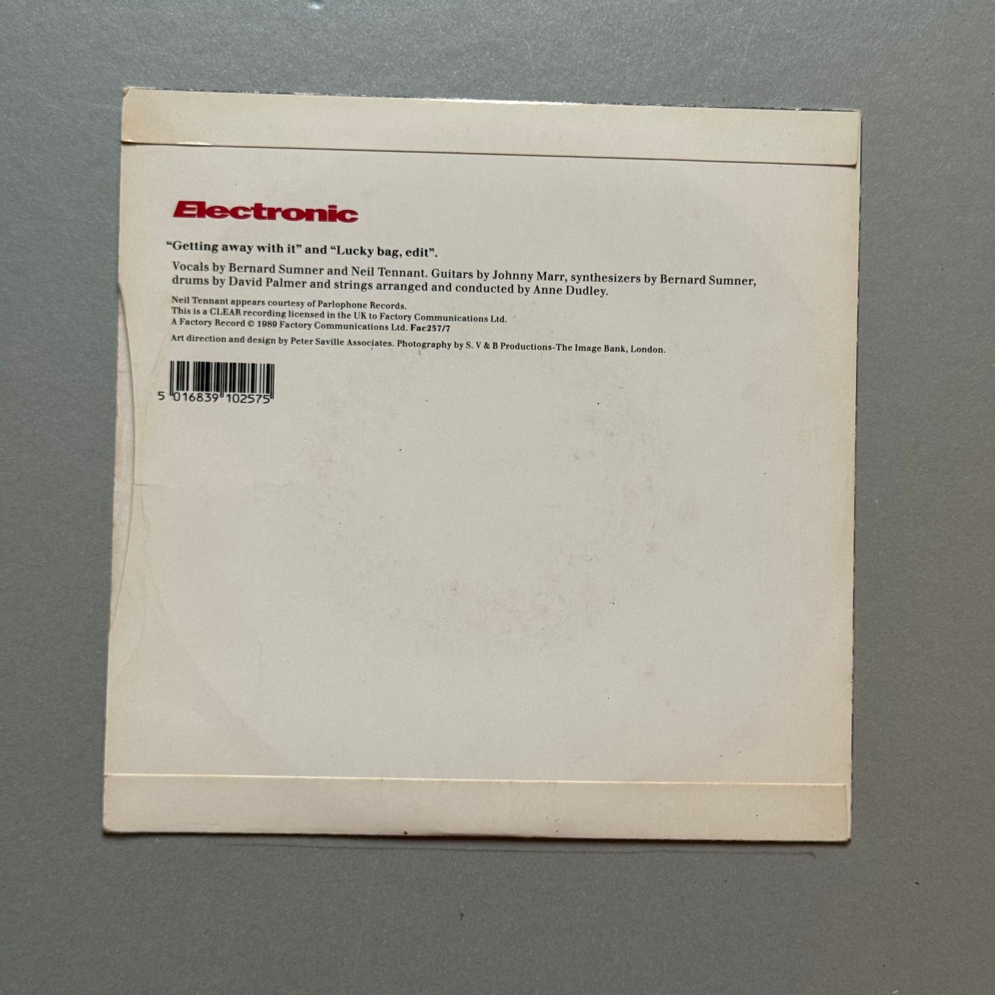 Electronic Getting Away With It UK 7” single