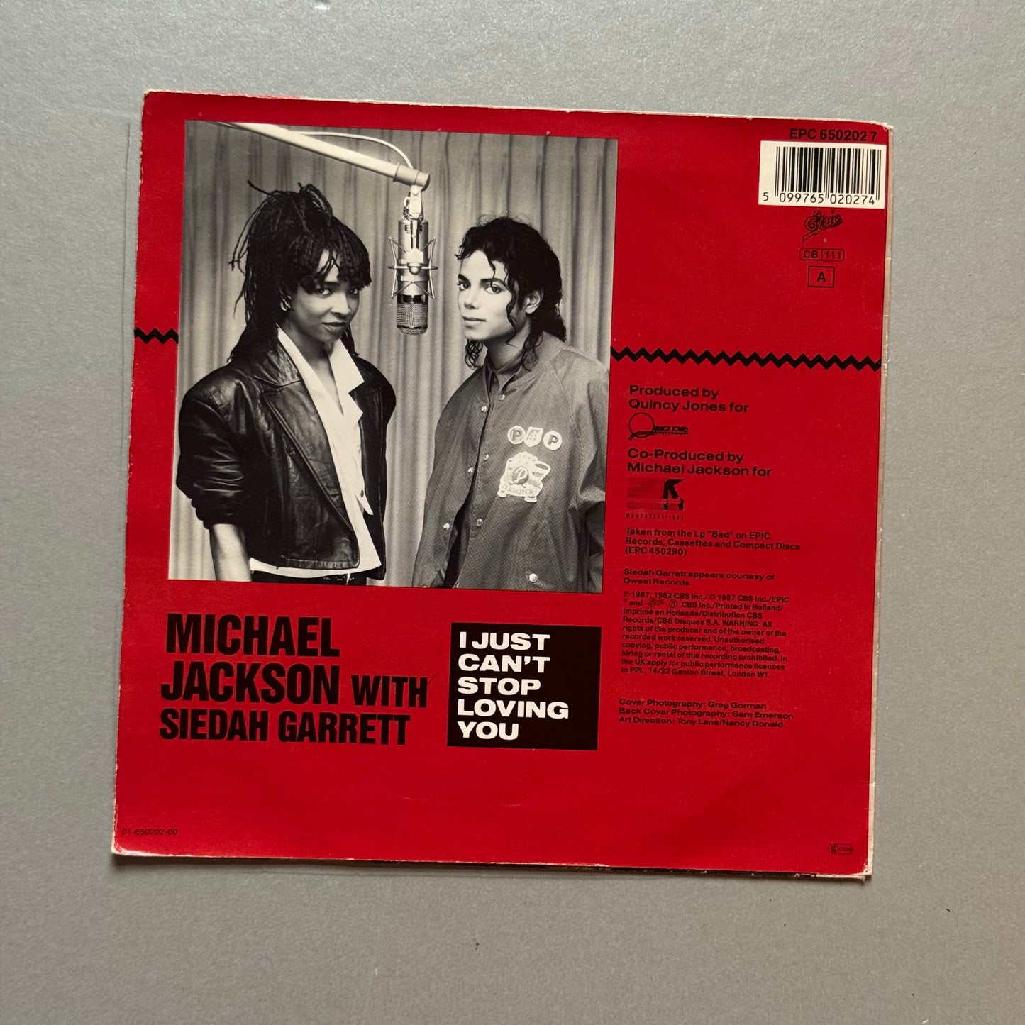 Michael Jackson I Just Can’t Stop Loving You UK 7” single