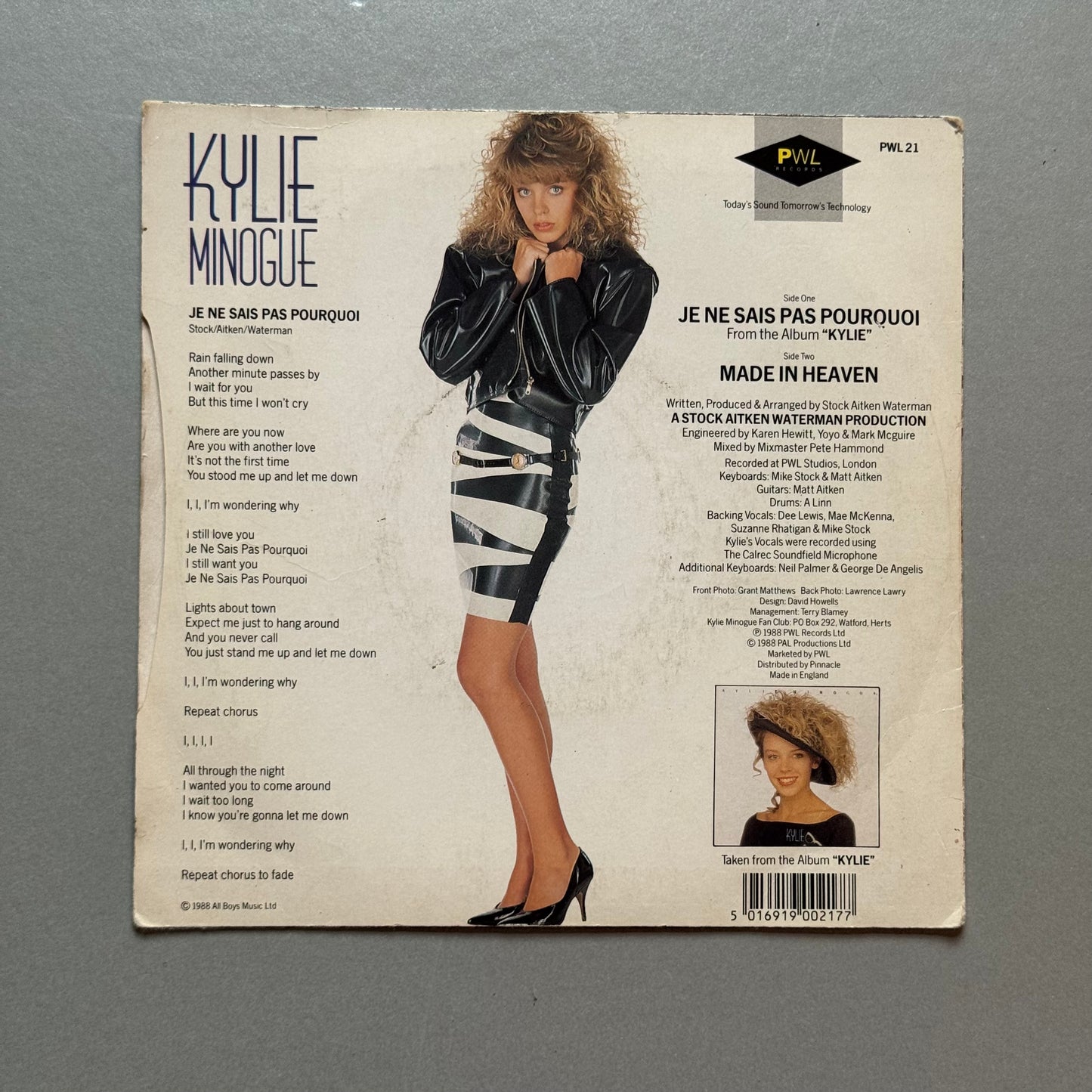 Kylie Minogue Je Ne Sais Pas Pourquoi/Made in Heaven UK 7” single