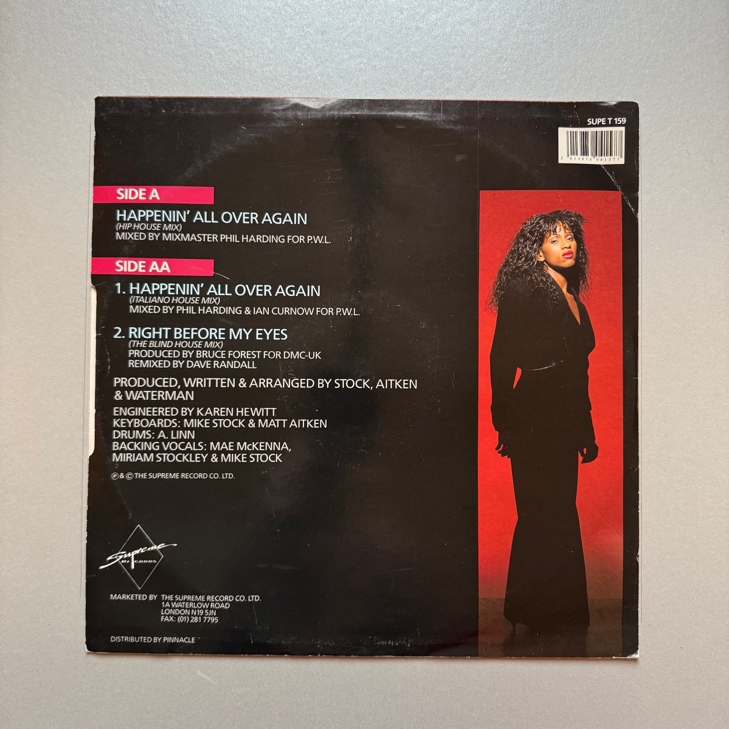Lonnie Gordon Happening All Over Again UK 12" single