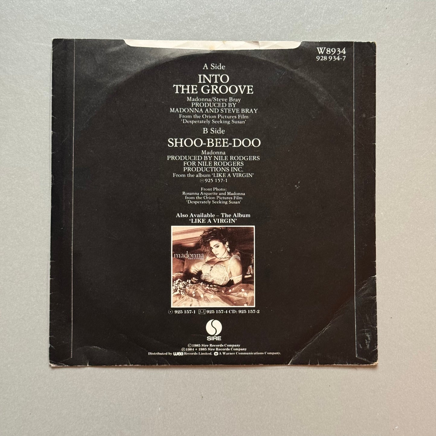 Madonna Into the Groove UK 7” single