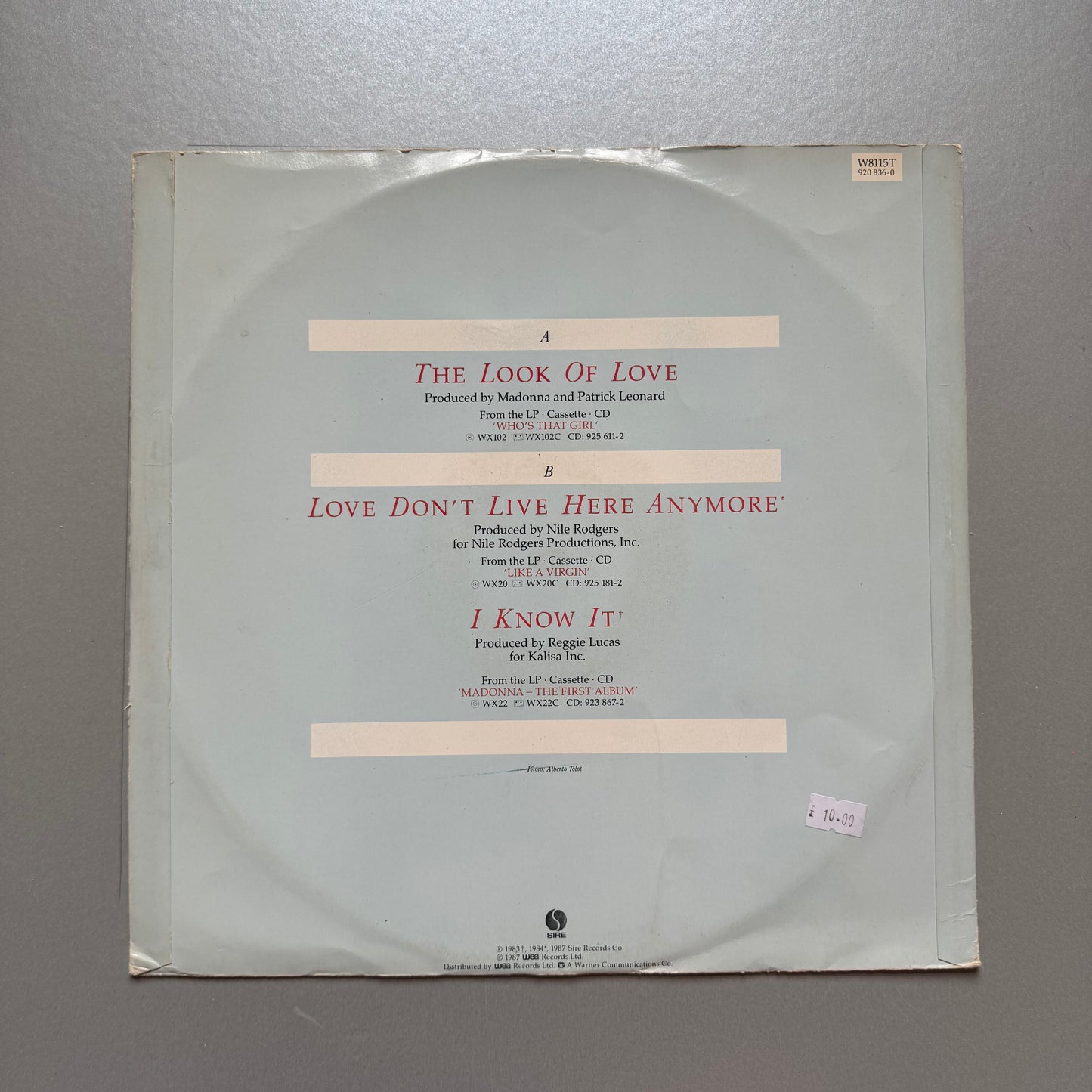 Madonna The Look of Love UK 12" single