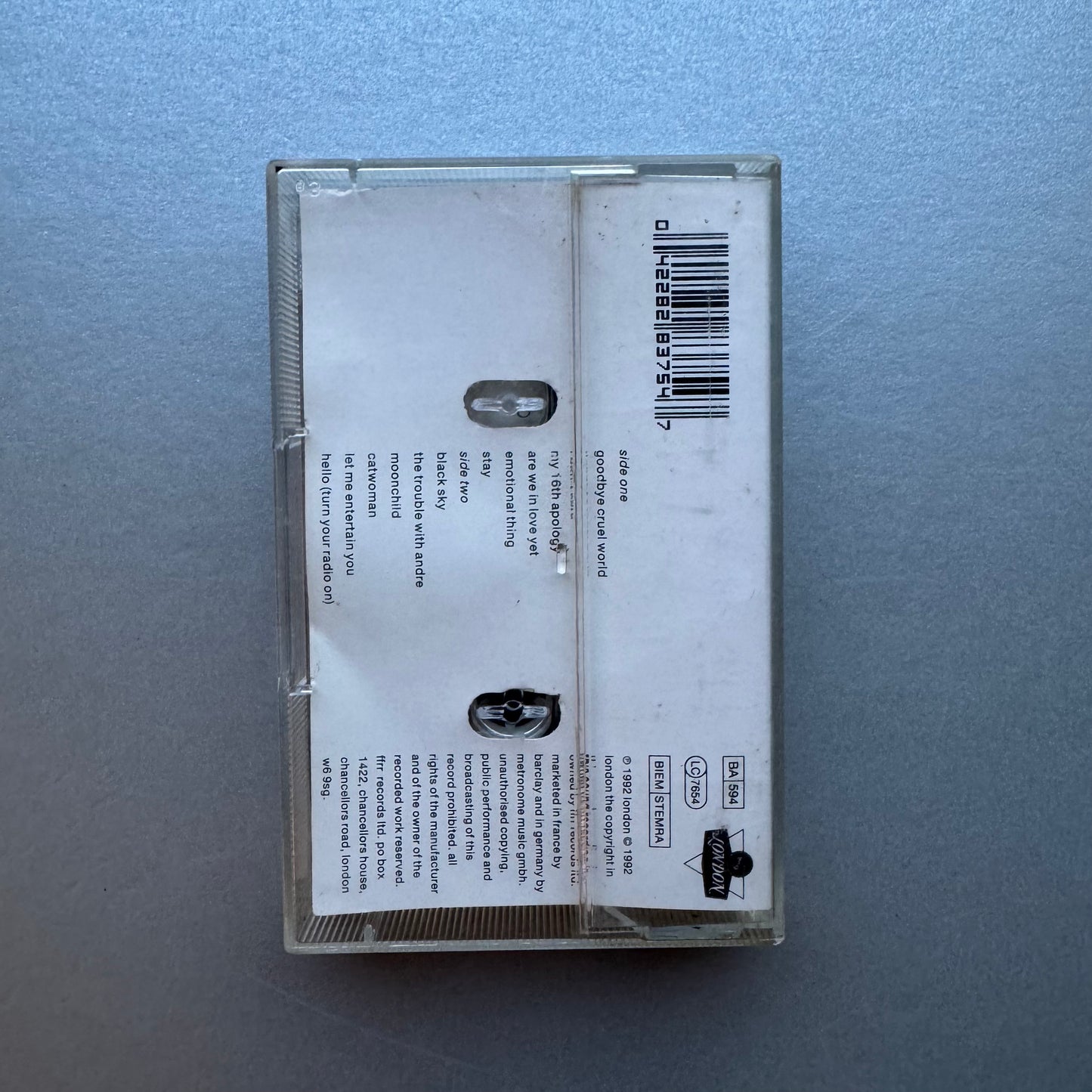 Shakespears Sister Hormonally Yours UK cassette