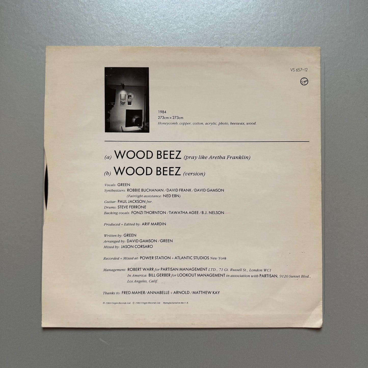 Scritti Politti Wood Beez UK 12" single