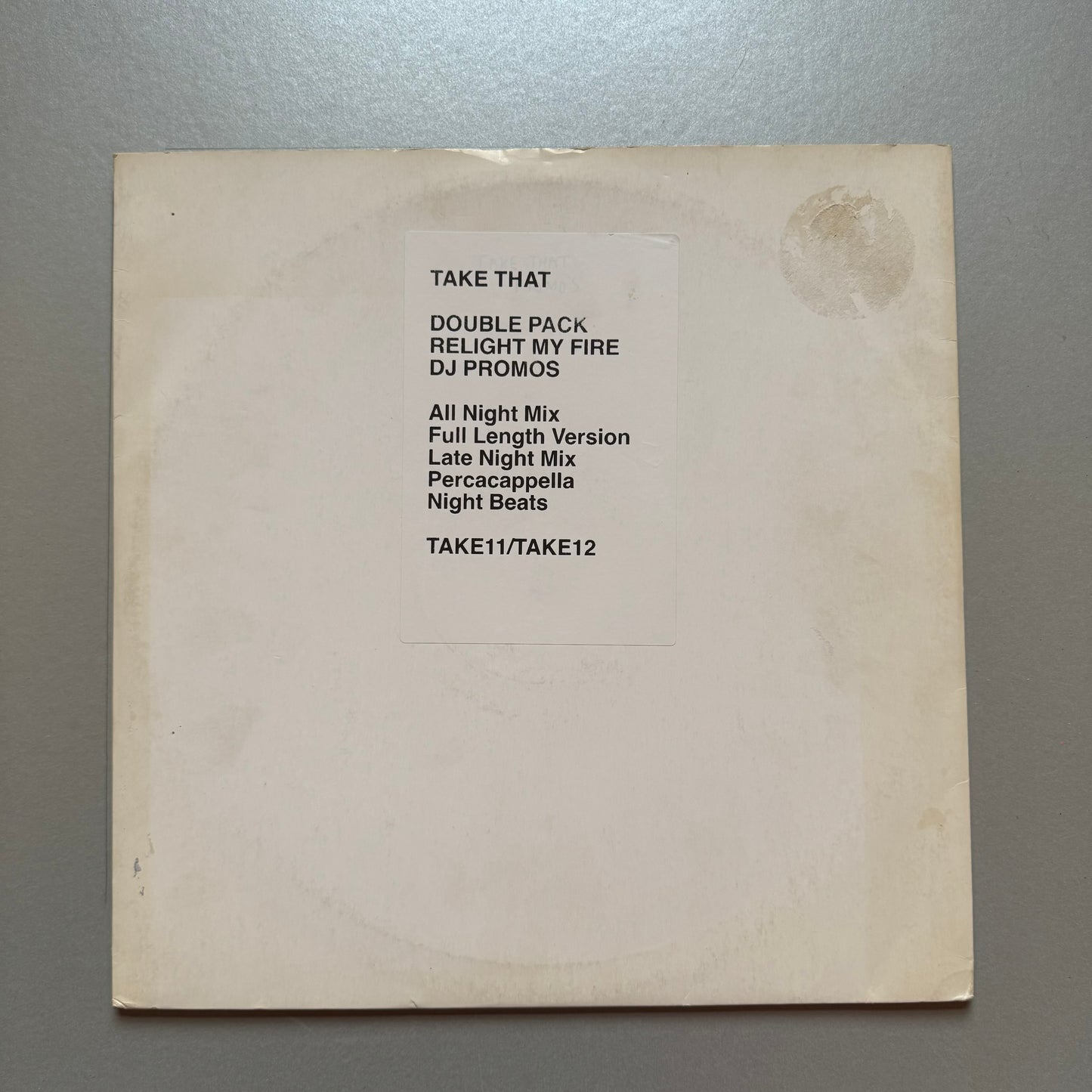 Take That Relight My Fire DJ Promo Double Pack UK 12" single